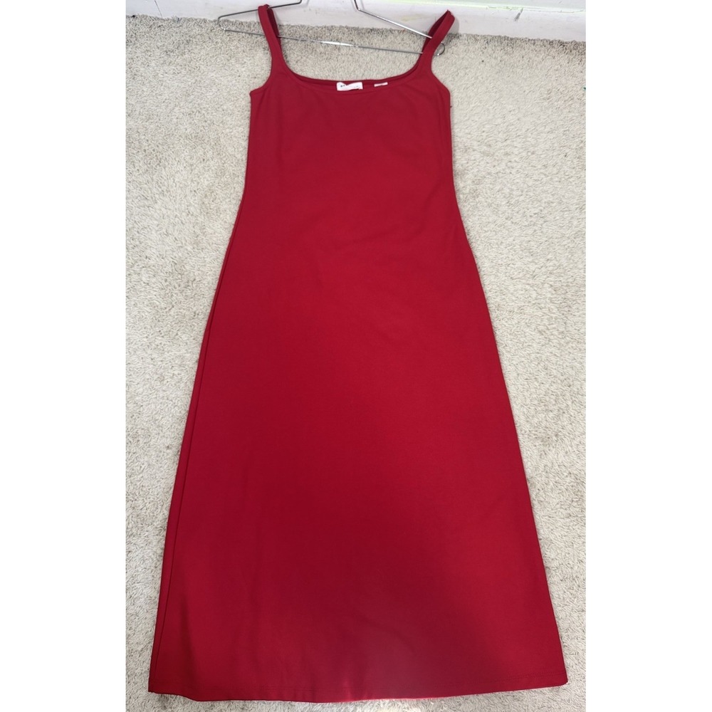 Marcella Crawford Red Square Neck Tank A Line European Ponte Tank Dress Size M - Picture 9 of 13
